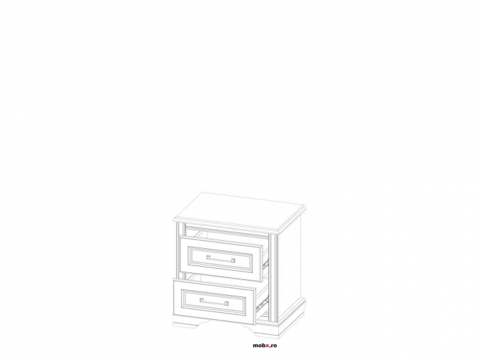 Stylius Noptiera 2 sertare KOM2S, front MDF culoare pin siberian, 59/41/61 cm. [7]