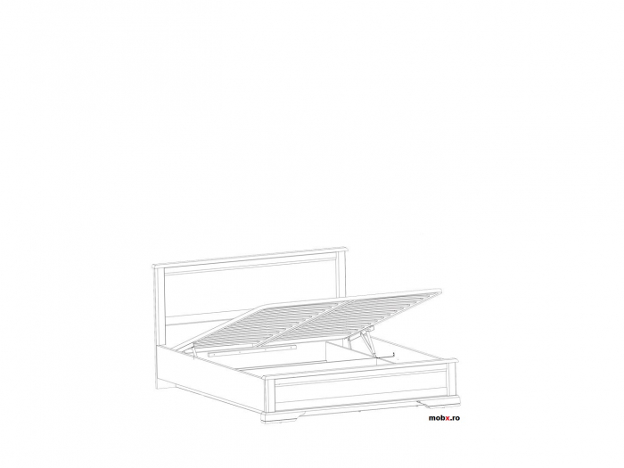 Stylius, PAT 160 cu lada depozitare si suport saltea rabatabil , front MDF culoare pin siberian, 171/209/(39-100) cm. [2]