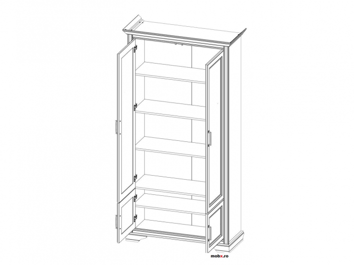 Stylius REG4D Etajera 4 usi , front MDF culoare pin siberian, 109/44/213cm. [2]