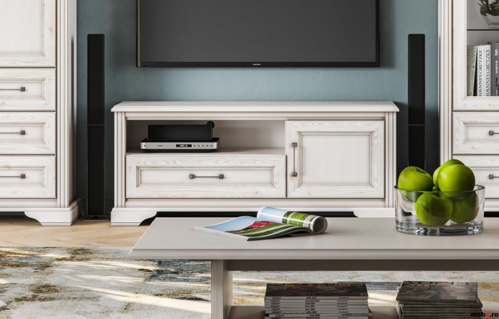 Stylius RTV1D1S Comoda TV 1 usa 1 sertar, front MDF culoare pin siberian, 133/41/56 cm. [3]