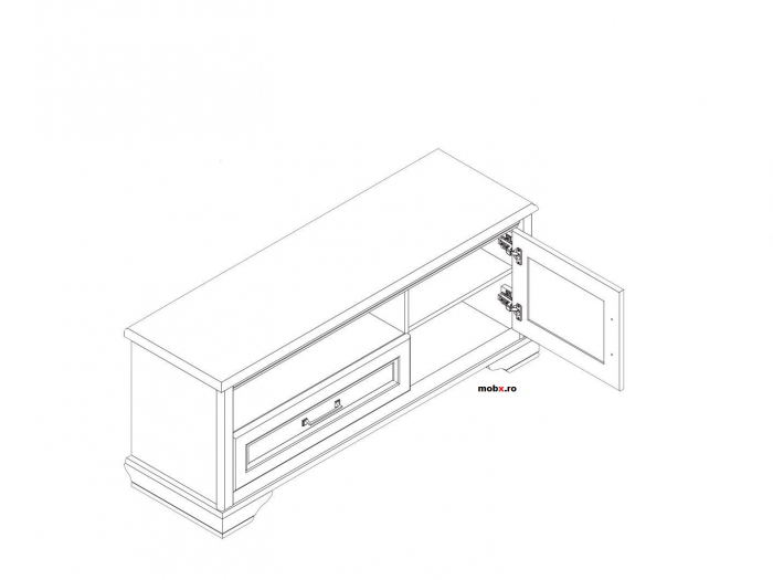 Stylius RTV1D1S Comoda TV 1 usa 1 sertar, front MDF culoare pin siberian, 133/41/56 cm. [2]