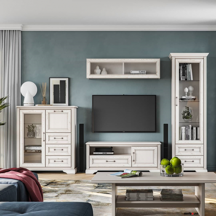 Stylius RTV1D1S Comoda TV 1 usa 1 sertar, front MDF culoare pin siberian, 133/41/56 cm. [4]