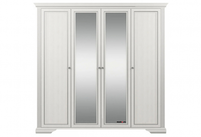 White, Dulap D4U2O, front MDF culoare frasin alb + pin argintiu, 227/64/221cm. [5]