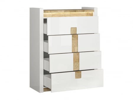 Alameda comoda 4S KOM4S, alb/stejar, (L/ad./h):97/41/123 cm. [2]