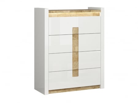 Alameda comoda 4S KOM4S, alb/stejar, (L/ad./h):97/41/123 cm. [1]