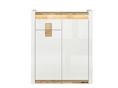 Alameda comoda hol 2 usi, 1 sertar KOM2D1S, alb/stejar, (L/ad./h):92/37/110 cm.