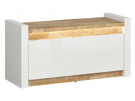 Alameda comoda pantofi SFK1K, alb/stejar, (L/ad./h):100/37/51 cm. [1]