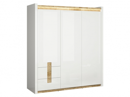 Alameda dulap 3U si 2S SZF3D2S, alb/stejar, (L/ad./h):180/60/201 cm. [1]