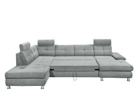 ALBA, coltar U pentru living, extensibil, functie somn si relaxare OTM.2F.RECBK, stanga, stofa gri brego 09, 349x233x88, ext.275x127cm. [3]
