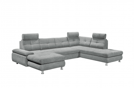 ALBA, coltar U pentru living, extensibil, functie somn si relaxare RECBK.2F.OTM, dreapta, stofa gri brego 09, 349x233x88, ext.275x127cm. [1]