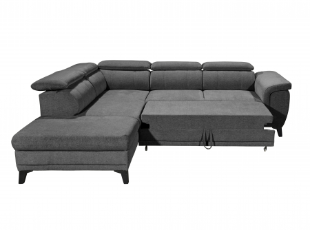 ALBANY, coltar pentru living, extensibil, functie somn si relaxare OTMBK-2F, stanga, stofa gri thor 19, 274x231x80(103), ext.194x120cm. [4]