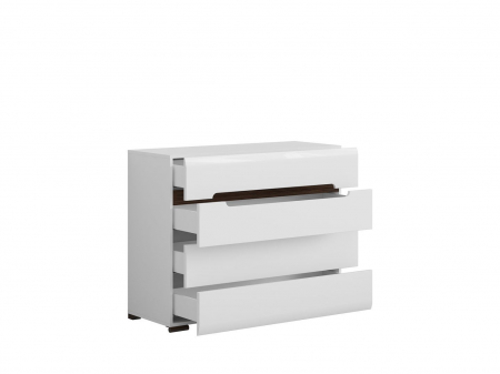 Azteca Comoda KOM4S, 4 sertare, front MDF culoare alb lucios, 106/41/84 cm. [4]