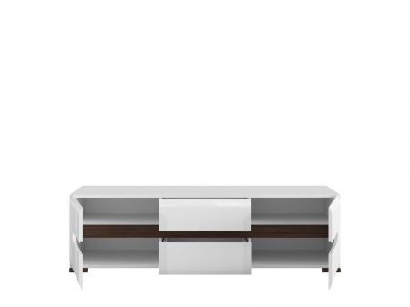 Azteca Comoda RTV2D2S, 2 usi si 2 sertare, front MDF culoare alb lucios, 150/47/43 cm. [2]