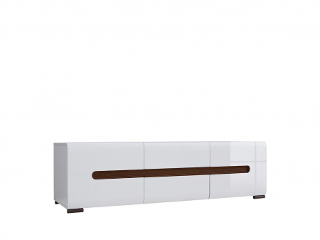 Azteca Comoda RTV2D2S, 2 usi si 2 sertare, front MDF culoare alb lucios, 150/47/43 cm. [1]