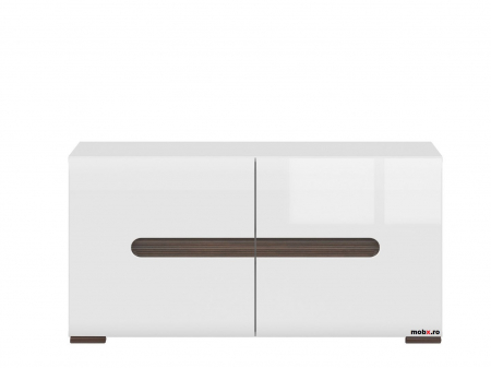 Azteca Comoda SFK2D, front MDF culoare alb lucios, 90/38/53 cm.