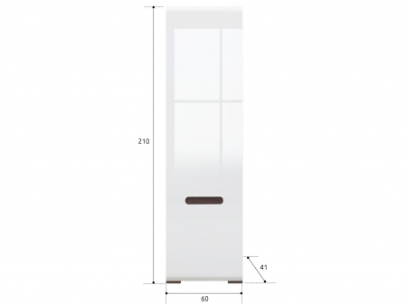 Azteca Dulap SZF1D, front MDF culoare alb lucios, 60/41/210cm. [1]