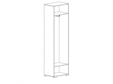 Azteca Dulap SZF1D, front MDF culoare alb lucios, 60/41/210cm. [2]