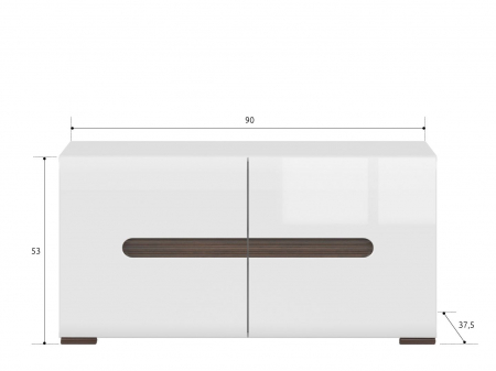 Azteca, Hol Set-A, front MDF, alb lucios, (L/ad./h):150/38/210 cm. [8]