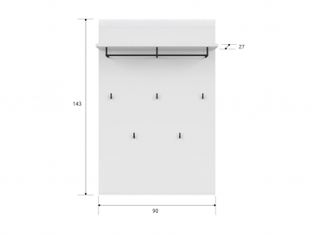 Azteca, Hol Set-A, front MDF, alb lucios, (L/ad./h):150/38/210 cm. [11]