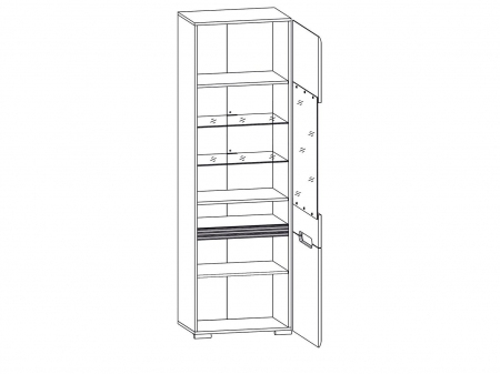 Azteca, Living Set-A, front MDF, alb lucios, (L/ad./h):300/47/210 cm. [6]