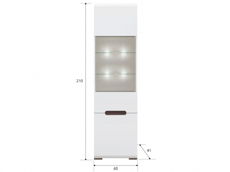 Azteca, Living Set-A, front MDF, alb lucios, (L/ad./h):300/47/210 cm. [1]
