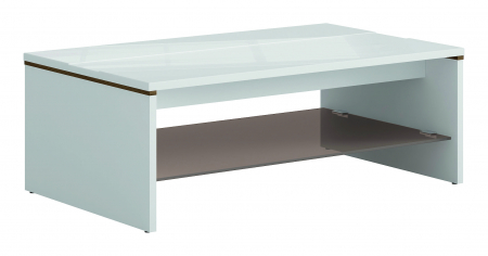 Azteca Masuta cafea LAW11, MDF culoare alb lucios, 110/65/40 cm. [2]