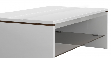 Azteca Masuta cafea LAW11, MDF culoare alb lucios, 110/65/40 cm. [3]