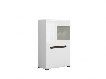Azteca Vitrina REG1W1D/14/9, front MDF culoare alb lucios, 90/41/145 cm. [2]