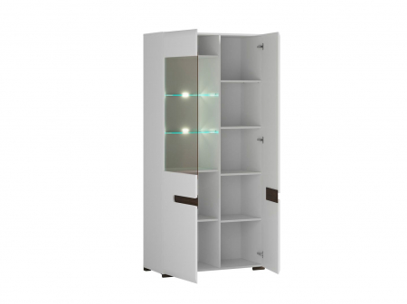 Azteca Vitrina REG1W1D/21/9, front MDF culoare alb lucios, 90/41/210 cm. [2]