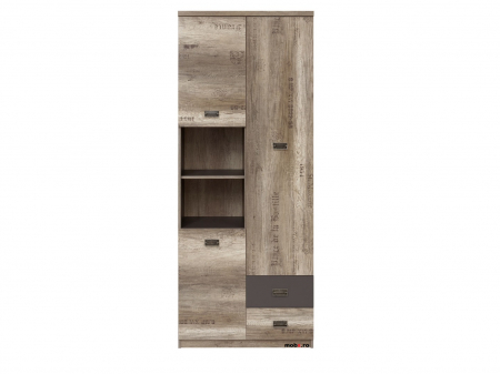 Camera tineret Malcolm-Set1, culoare stejar canyon/gri, 281x65x217cm [10]