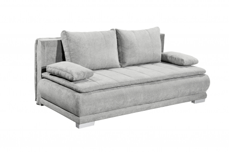 Canapea ELIAS LUX, 3 locuri extensibila cu functie de somn, relaxare si depozitare, stofa gri deschis Uran 02, 208x105x93, ext.207x162cm [1]