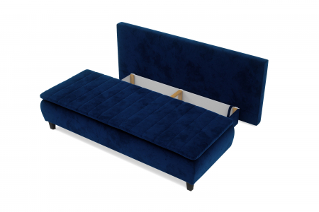 Canapea HARRY, 3 locuri extensibila cu functie de somn, relaxare si depozitare, stofa blue Riviera 81 , 208x96x102, ext.200x160cm [4]