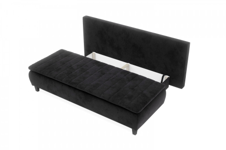 Canapea HARRY, 3 locuri extensibila cu functie de somn, relaxare si depozitare, stofa gri inchis Riviera 97 , 208x96x102, ext.200x160cm [3]