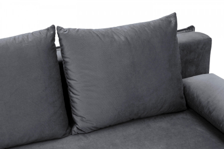 Canapea MONA, 3 locuri extensibila cu functie de somn, relaxare si depozitare, stofa gri Kronos 22 , 208x108x100, ext.200x160cm [5]