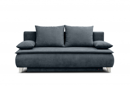 Canapele living - Canapea MONA, 3 locuri extensibila cu functie de somn, relaxare si depozitare, stofa gri Rico 14, 208x108x100, ext.200x160cm