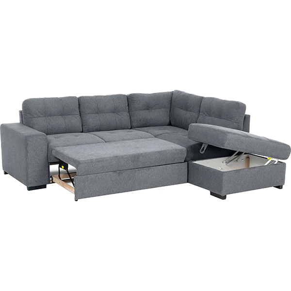 Coltar Cotta Minimaxx MM289 PIANO 2F-OTM/BK KL pentru living, dreapta, extensibil cu functie somn, stofa gri deschis G002, 248x213x(73-89), ext.200x138cm [4]