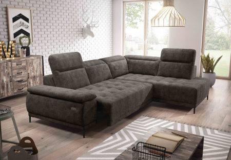 Coltar living extensibil functie relaxare FOCUS L, 2SL-2OTR, dreapta, stofa graphite, 278x204x82(98)cm. [1]