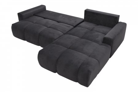Coltar Living ATLANTIC, extensibil cu functie somn, dreapta, stofa gri  Element 01, 304x216x92, ext.252x132cm [5]