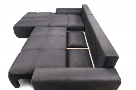 Coltar Living ATLANTIC, extensibil cu functie somn, stanga, stofa gri Element 01, 304x216x92, ext.252x132cm [8]