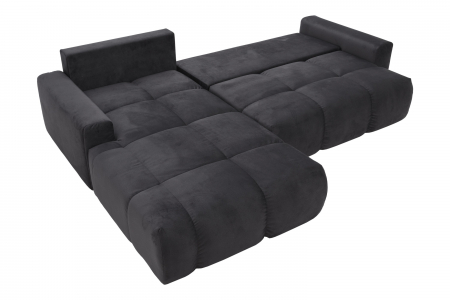 Coltar Living ATLANTIC, extensibil cu functie somn, stanga, stofa gri Element 01, 304x216x92, ext.252x132cm [5]