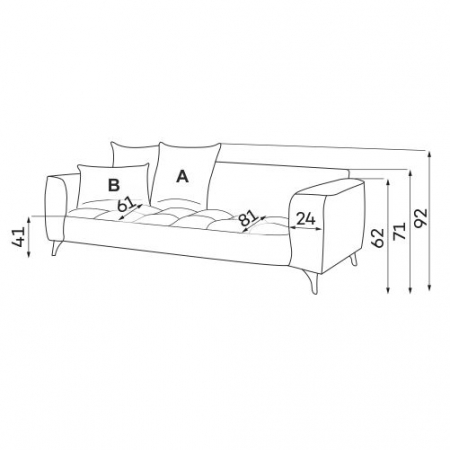 Coltar Living BELAVIO Set-2, structura fixa cu functie relaxare, stanga, stofa blue Monolit 77, 288x210x(71-92)cm [9]