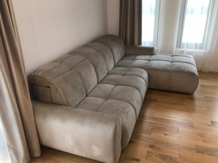 Coltar Living BULLET, extensibil cu functie relaxare si depozitare, dreapta, stofa turquise Velvet 659, 294x194x(80-102), ext.240x137cm [36]