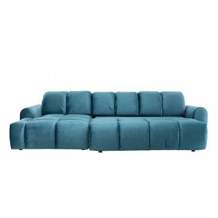 Coltar Living BULLET, extensibil cu functie relaxare si depozitare, stanga, stofa turquise Velvet 659, 294x194x(80-102), ext.240x137cm [8]