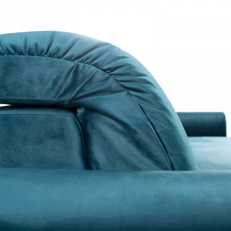 Coltar Living BULLET, extensibil cu functie relaxare si depozitare, stanga, stofa turquise Velvet 659, 294x194x(80-102), ext.240x137cm [15]