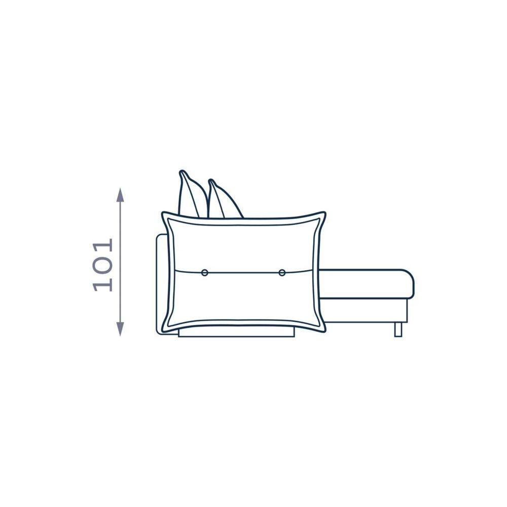 Coltar Living CARMEN Set-2, extensibil cu functie relaxare si depozitare, dreapta, stofa beige Piano 04, (318-342)x187x101, ext.283x140cm [6]