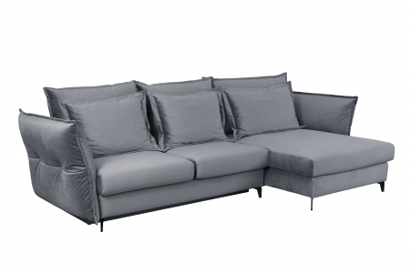 Coltar Living CARMEN Set-2, extensibil cu functie relaxare si depozitare, dreapta, stofa gri Piano 14, (318-342)x187x101, ext.283x140cm [2]
