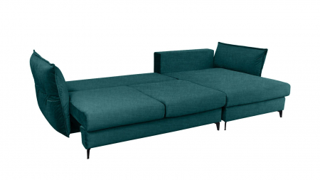 Coltar Living CARMEN Set-2, extensibil cu functie relaxare si depozitare, dreapta, stofa Turquoise 15 Boston, (318-342)x187x101, ext.283x140cm [7]