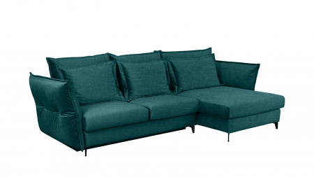 Coltar Living CARMEN Set-2, extensibil cu functie relaxare si depozitare, dreapta, stofa Turquoise 15 Boston, (318-342)x187x101, ext.283x140cm [2]
