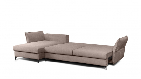 Coltar Living CARMEN Set-2, extensibil cu functie relaxare si depozitare, stanga, stofa beige Kingston 03, (318-342)x187x101, ext.283x140cm [2]