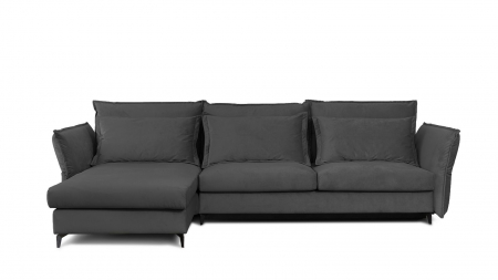 Canapele & coltare living - Coltar Living CARMEN Set-2, extensibil cu functie relaxare si depozitare, stanga, stofa gri inchis Piano 15, (318-342)x187x101, ext.283x140cm